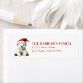 Christmas Polar Bear Return Address Labels (Insitu)