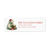 Christmas Polar Bear Return Address Labels (Voorkant)