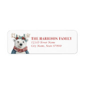 Christmas Polar Bear Return Address Labels (Voorkant)