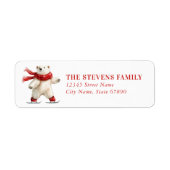 Christmas Polar Bear Return Address Labels (Voorkant)
