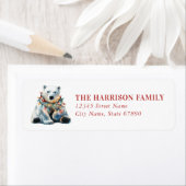 Christmas Polar Bear Return Address Labels (Insitu)