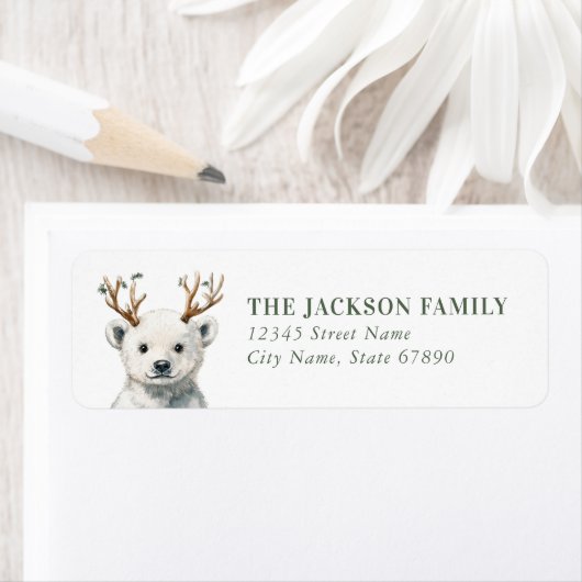 Christmas Polar Bear Return Address Labels (Insitu)