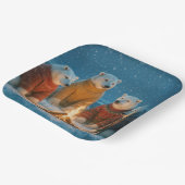 Christmas Polar Bears Around a Bonfire Papieren Bordje (Gebogen)