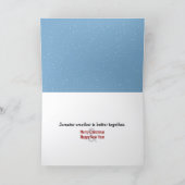 Christmas Polar Bears Gathering Around a Bonfire Kaart (Binnen)