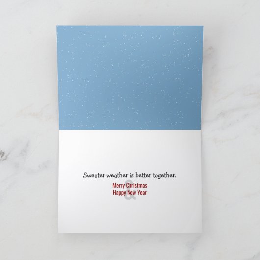 Christmas Polar Bears Gathering Around a Bonfire Kaart (Binnen)