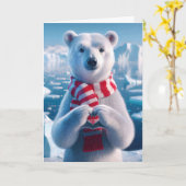 Christmas Polar Beer met poten die een hart vormen Kaart (Gele Bloem)