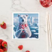 Christmas Polar Beer met poten die een hart vormen Servet (Insitu)