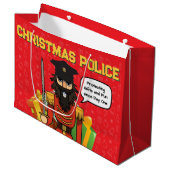 Christmas Police Gift Bag – Funny Holiday Desig Groot Cadeauzakje (Voorkant Gekanteld)