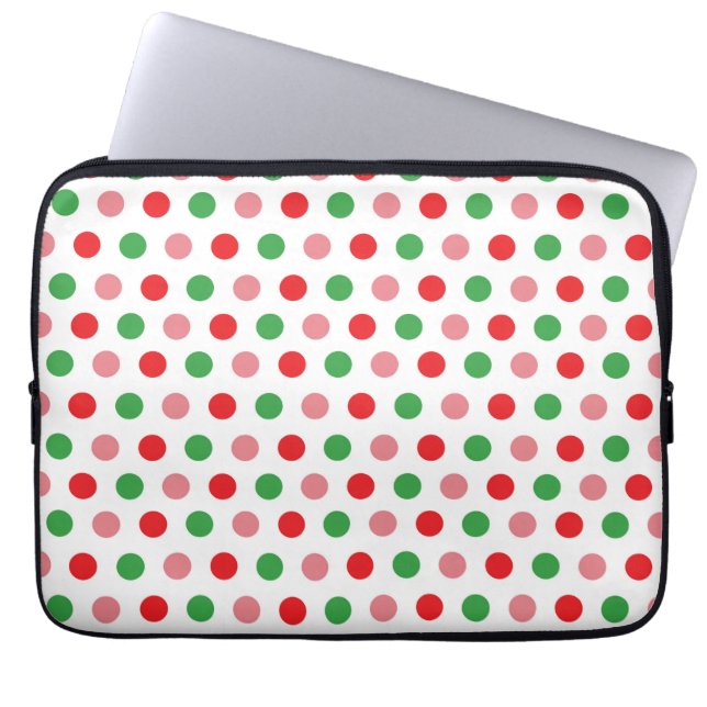 Christmas Polka Dot Laptop Sleeve (Voorkant)