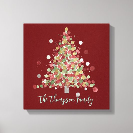 Christmas Polka Dot Tree Holiday Canvas Afdruk (Voorkant)