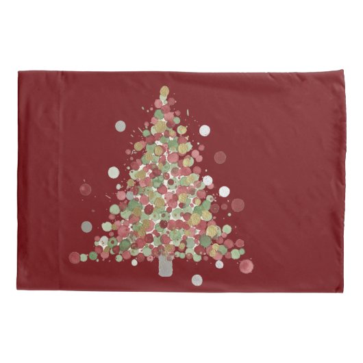 Christmas Polka Dot Tree Holiday Kussensloop (Achterkant)