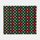 Christmas - Polka Dots Pattern on Black Background Fleece Deken (Voorkant (Horizontaal))