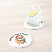 Christmas Pomeranian Coaster: Merry Woofmas Zandsteen Onderzetter (Zijkant)