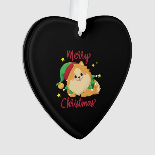Christmas Pomeranian Merry Xmas Essential T-Shirt Ornament (voorkant)