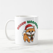 Christmas Pomeranian Mug: Merry Woofmas Koffiemok (Links)