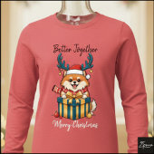Christmas Pomeranian Reindeer Scarf Gift Graphic Tri-Blend Shirt