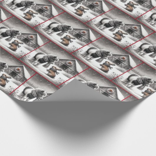 Christmas Pony and Bunny beroemd gemaakt door A Ba Cadeaupapier (Hoek)