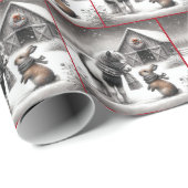 Christmas Pony and Bunny beroemd gemaakt door A Ba Cadeaupapier (Rol Hoek)