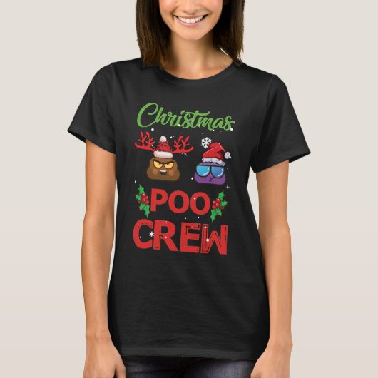 Christmas Poo Crew Christmas Poop Emoji T-shirt (Voorkant)