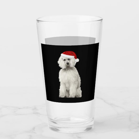 Christmas Poodle Christmas Tree Dog Puppy Watercol Glas (Voorkant)