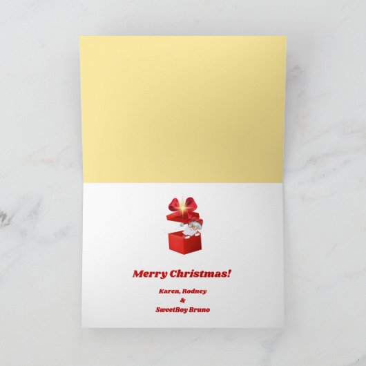 Christmas Poodle Golden Harp Wenskaart Kaart (Binnen)