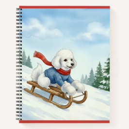Christmas Poodle Sledding, Notebook Notitieboek