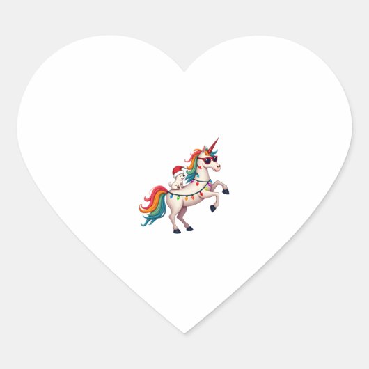 Christmas Poodle Unicorn Sunglasses Poodles Tank T Hart Sticker (Voorkant)