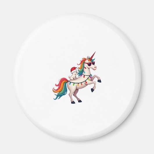 Christmas Poodle Unicorn Sunglasses Poodles Tank T Magneet (Voorkant)