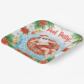 Christmas Pool Party with Santa Claus Papieren Bordje (Gebogen)