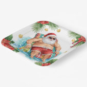 Christmas Pool Party with Santa Claus Papieren Bordje (Gebogen)