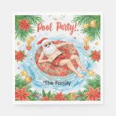 Christmas Pool Party with Santa Claus Servet (Voorkant)