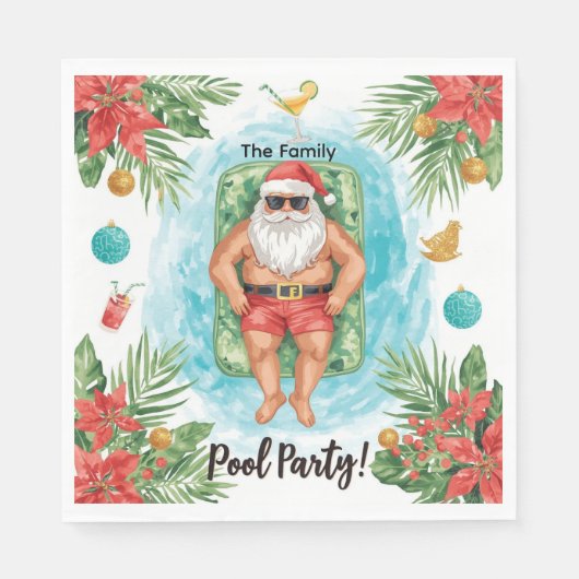 Christmas Pool Party with Santa Claus  Servet (Voorkant)