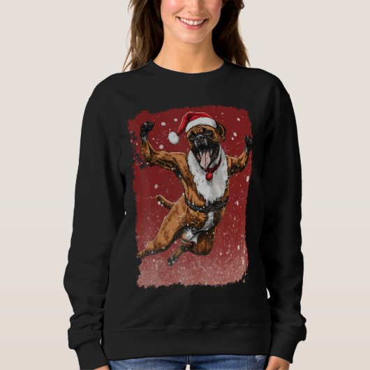 Christmas Pop Art Boxer Dog Trui (Voorkant)