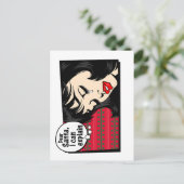Christmas Pop Art Girl Santa I Can Explain Briefkaart (Staand voorkant)