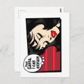 Christmas Pop Art Girl Santa I Can Explain Briefkaart (Voorkant / Achterkant)