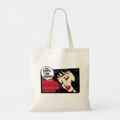 Christmas Pop Art Girl Santa I Can Explain Tote Bag (Achterkant)