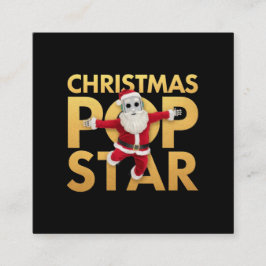 Christmas Pop Star Schattigee & kleurrijke vakanti Vierkante Visitekaartje