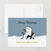 Christmas Postcard - Don't eat yellow snow! Briefkaart (Voorkant / Achterkant)