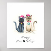 Christmas Posters of Watercolro Cats (Voorkant)
