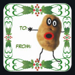 Christmas Potato Gift Label<br><div class="desc">Deze aardappelkerstcadeauaardappel labels sticker is ideaal voor iedereen die houdt van de geweldige aardappelsmaak.</div>