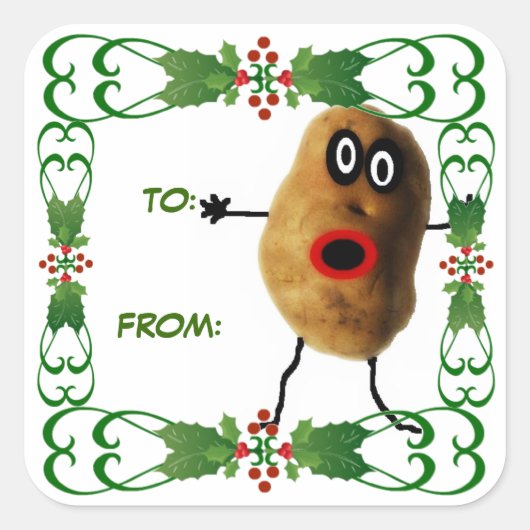 Christmas Potato Gift Label (Voorkant)