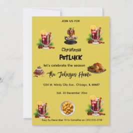 Christmas Potluck Invitation Kaart