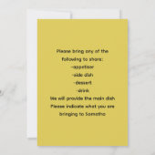 Christmas Potluck Invitation Kaart (Achterkant)