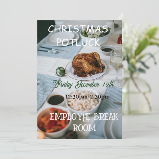 Christmas Potluck Invitation Kaart (Staand voorkant)