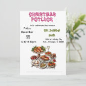 Christmas Potluck Invitation Kaart (Staand voorkant)