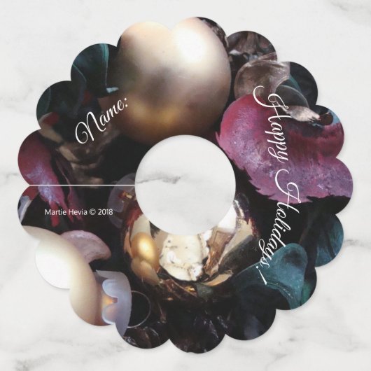 Christmas Potpourri (personaliseren) Tweezijdig Wijnglaslabel (Voorkant)