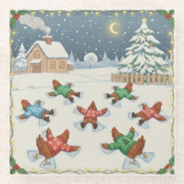 Christmas Poultry in Motion, Glass Coaster Glazen Onderzetter
