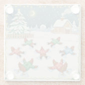 Christmas Poultry in Motion, Glass Coaster Glazen Onderzetter (Achterkant)
