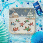 Christmas Poultry in Motion, Paper Plates Papieren Bordje (Feest)