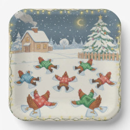 Christmas Poultry in Motion, Paper Plates Papieren Bordje
